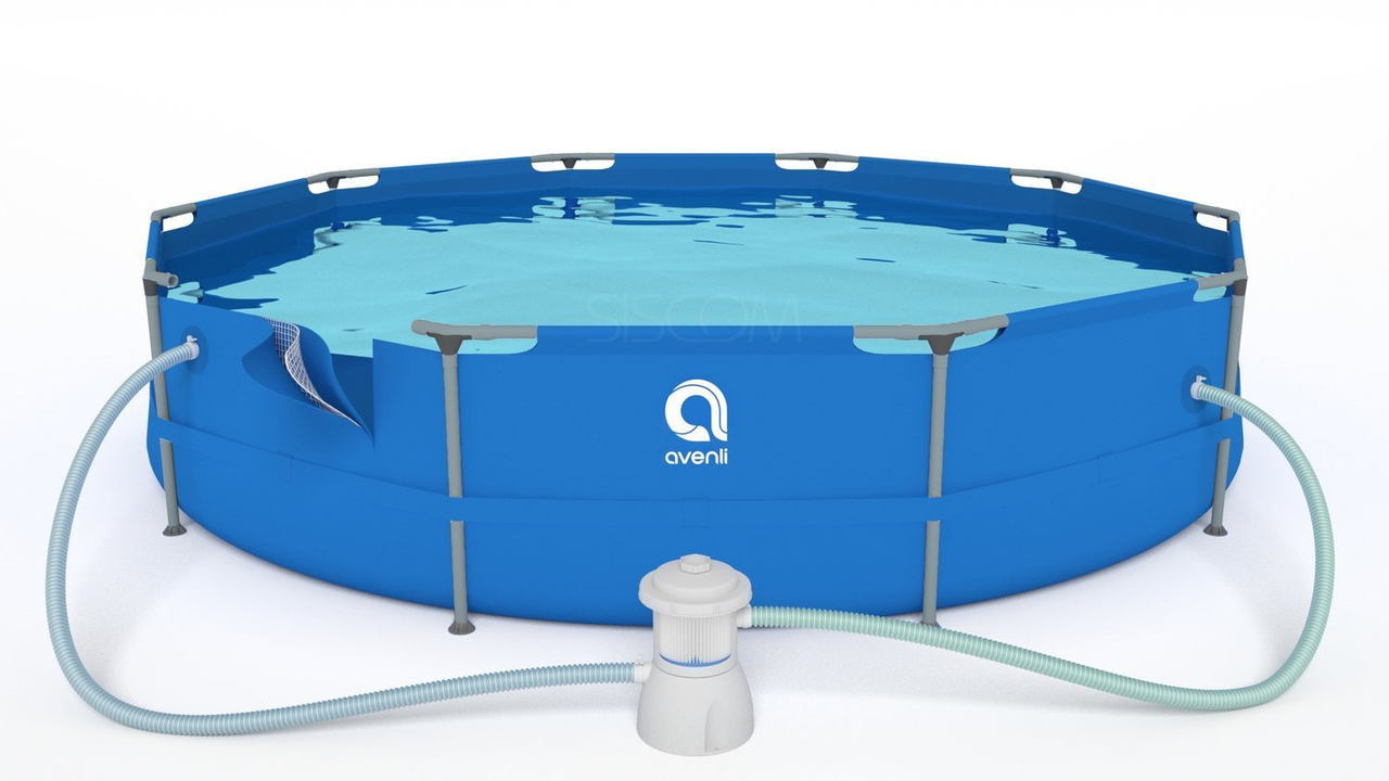 Басейн каркасний круглий Avenli для дорослих і дітей для дому та саду із фільтром 4383 л 305x76 см Синій (177987)