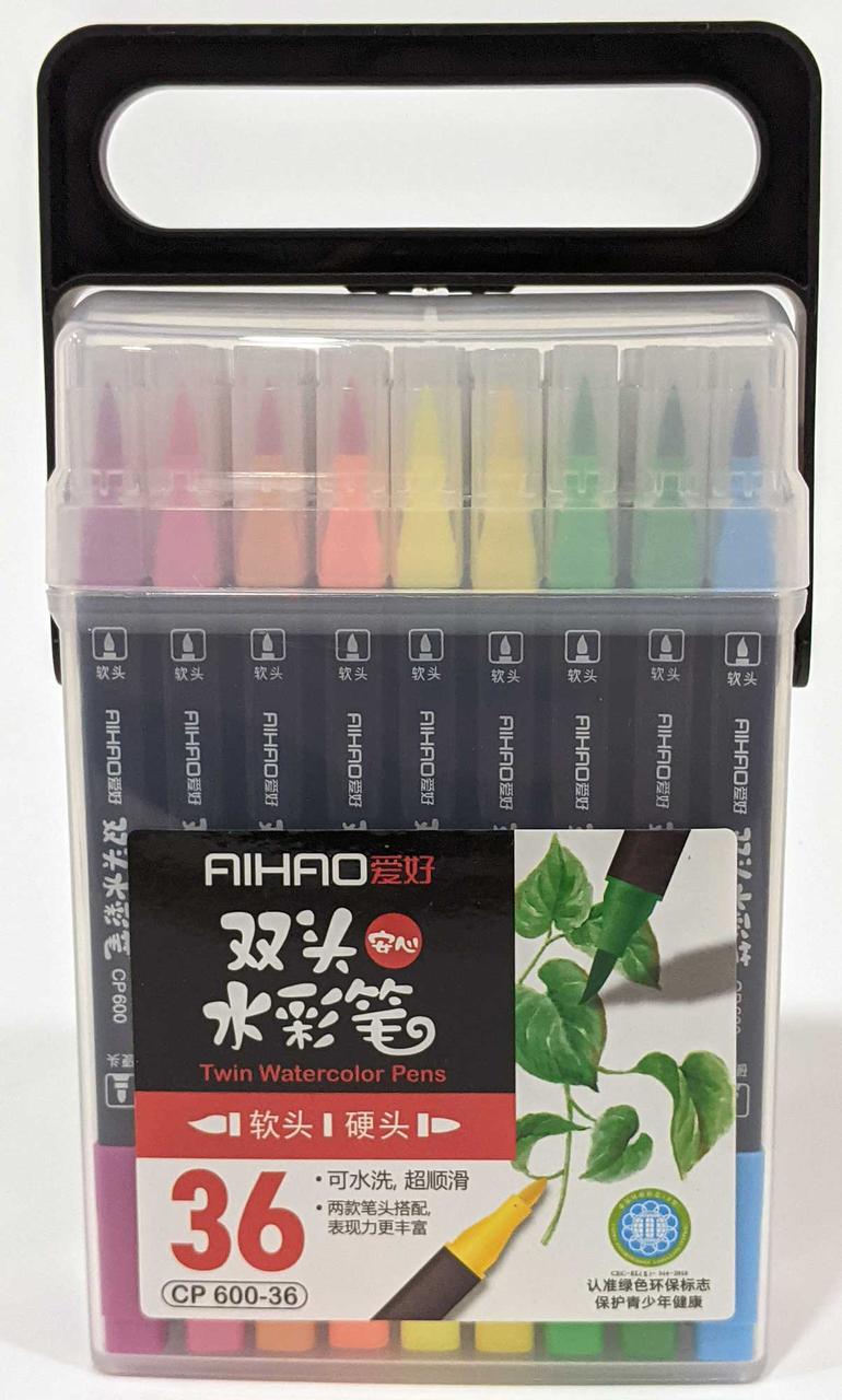 Набор скетч-маркеров для рисования двусторонних Aihao на водной основе 36 шт. (CP600-36)