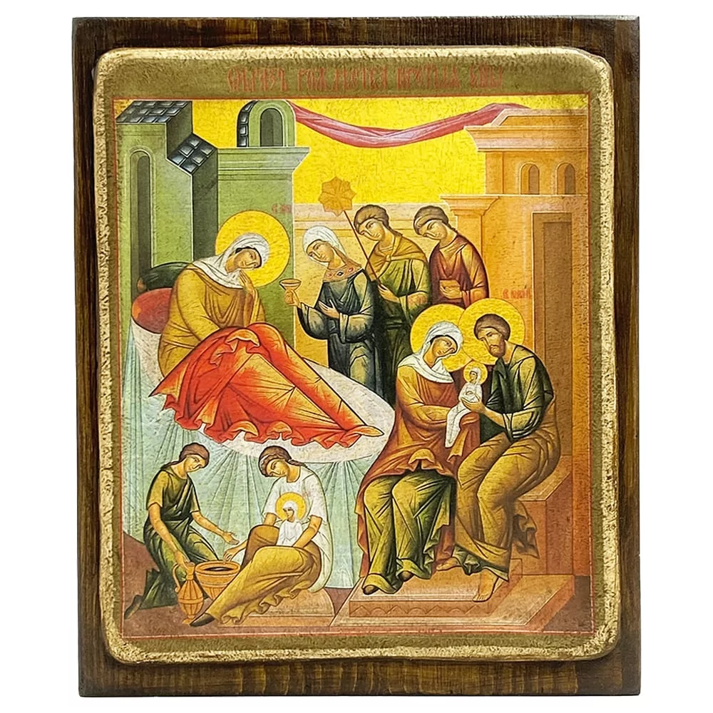 Икона Рождество Пресвятой Богородицы на дереве 20х15 см (112-6158м)