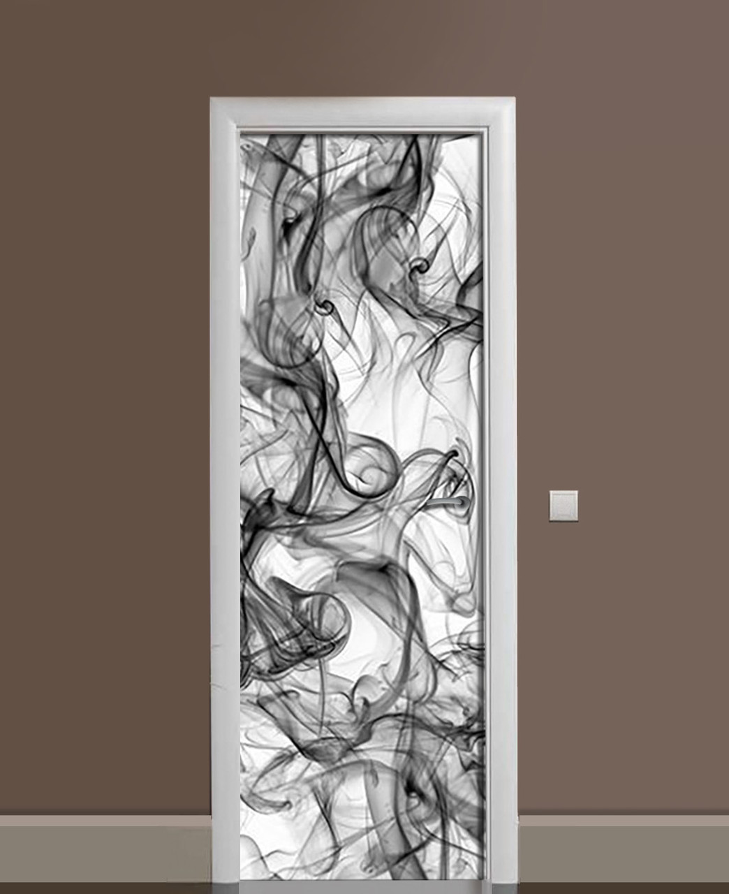 Наклейка 3D на двери Zatarga Угольный дым 650х2000 мм (1323456743)