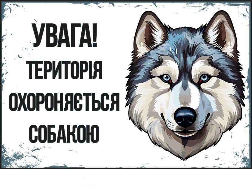 Табличка "Територія охороняється собакою" (д-9264)