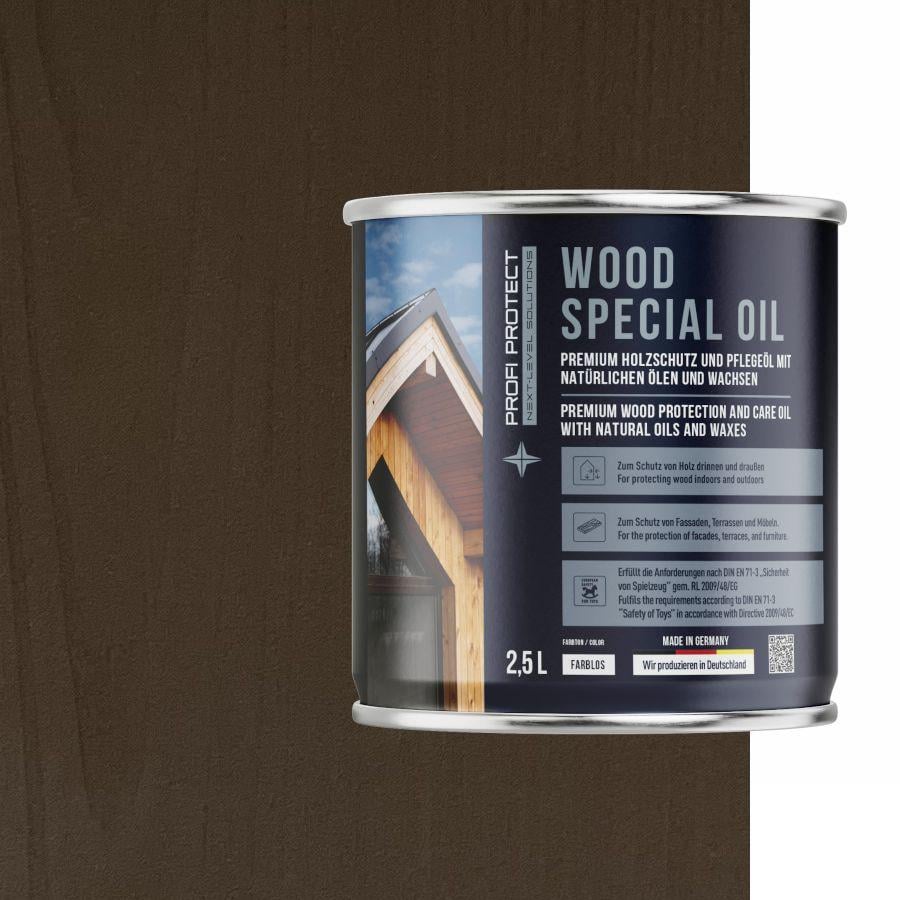 Лазурь на основе пчелиного воска и льняного масла ProfiProtect Wood Special Oil 2,5 л Sepia/Braun 75 (22559126) - фото 1