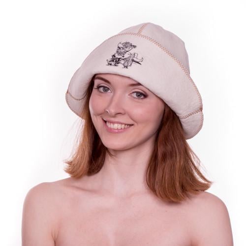 Банная шапка Luxyart Банщик натуральный войлок Белый (LA-065)