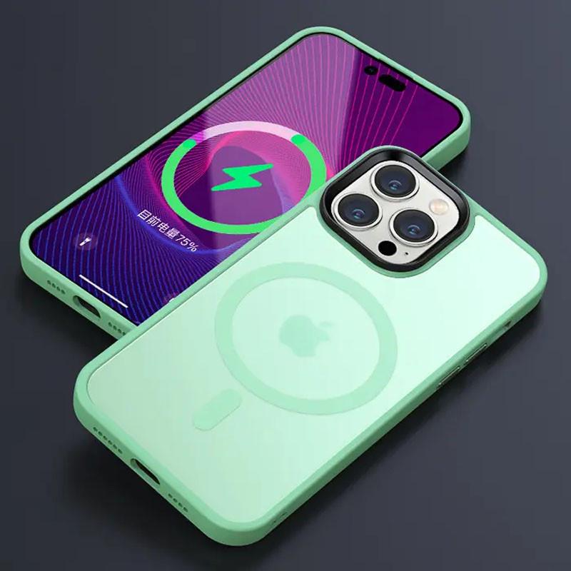 Протиударний TPU+PC Чохол Metal Buttons with MagSafe Colorful для Apple iPhone 14 Pro Max (6.7") М'ятний - фото 2