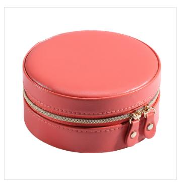 Скринька для прикрас кругла з дзеркальцем на блискавці 11х5 см Кораловий (ШДД-19-2) - фото 2 Скринька для прикрас кругла з дзеркальцем на блискавці 11х5 см Кораловий (ШДД-19-2) - фото 2