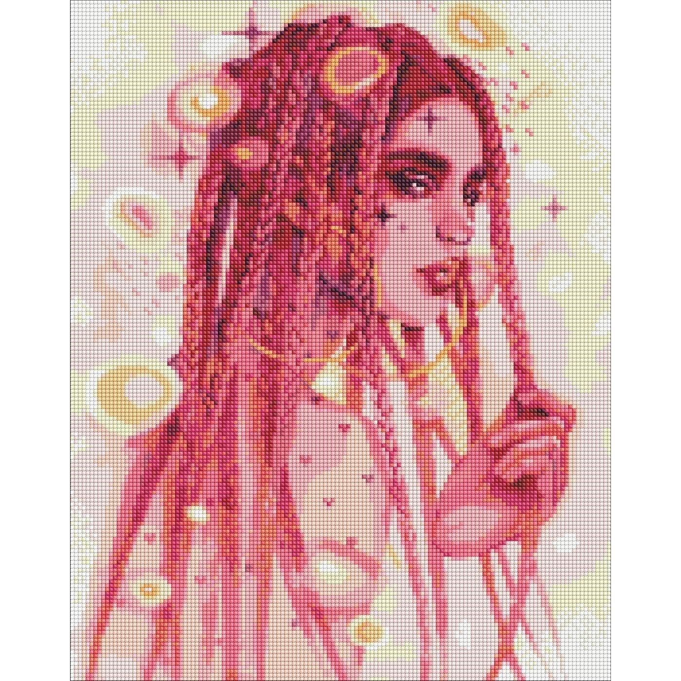 Картина по номерам Ideyka Удивительная незнакомка бриллиантовая вышивка мозаика 40х50 см (VM-127-A-59)