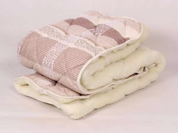 Одеяло полуторное из овечьей шерсти Лери Макс Бежевый (17468)