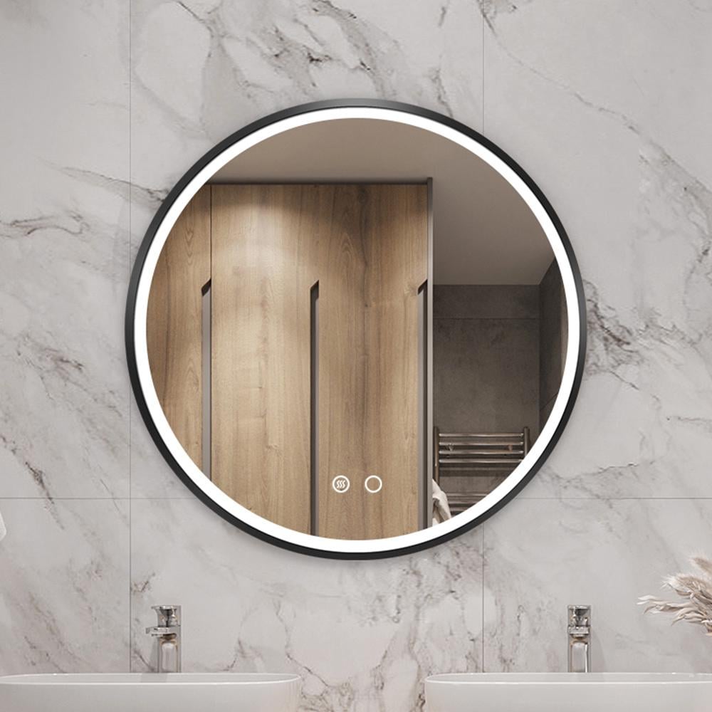 Зеркало в раме Dim Dzerkal CASANO с LED-подсветкой + сенсорное управление + подогрев 80х80 см (2582)