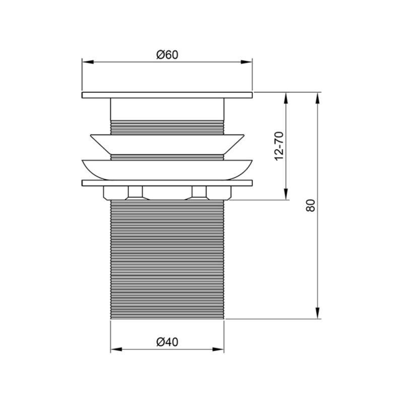 Донный клапан для раковины Lidz (CRM) 47 00 001 00 (FRRS00035578) - фото 2