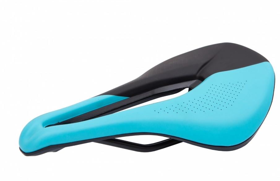 Седло для велосипеда FSK-5003 MTB с отверстием мягкое 245x145 мм Черный/синий (SAD-512)