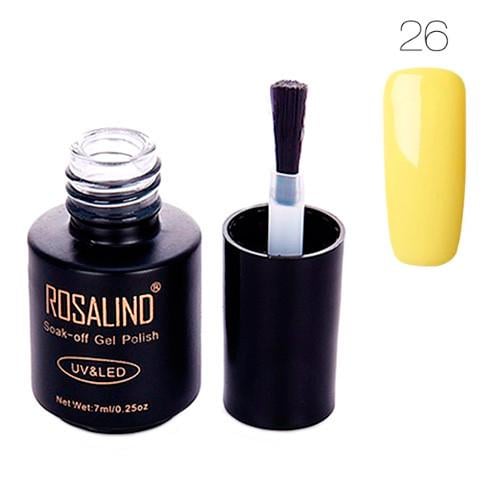 Гель-лак для ногтей маникюра Rosalind 7 мл шеллак для UV LED 26 Lemon (312630)