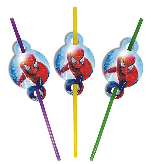 Коктейльные трубочки Спайдермен 8 шт.
