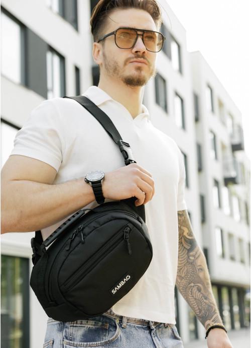 Мужская сумка Sambag тканевая через плечо Черный (9540301017)