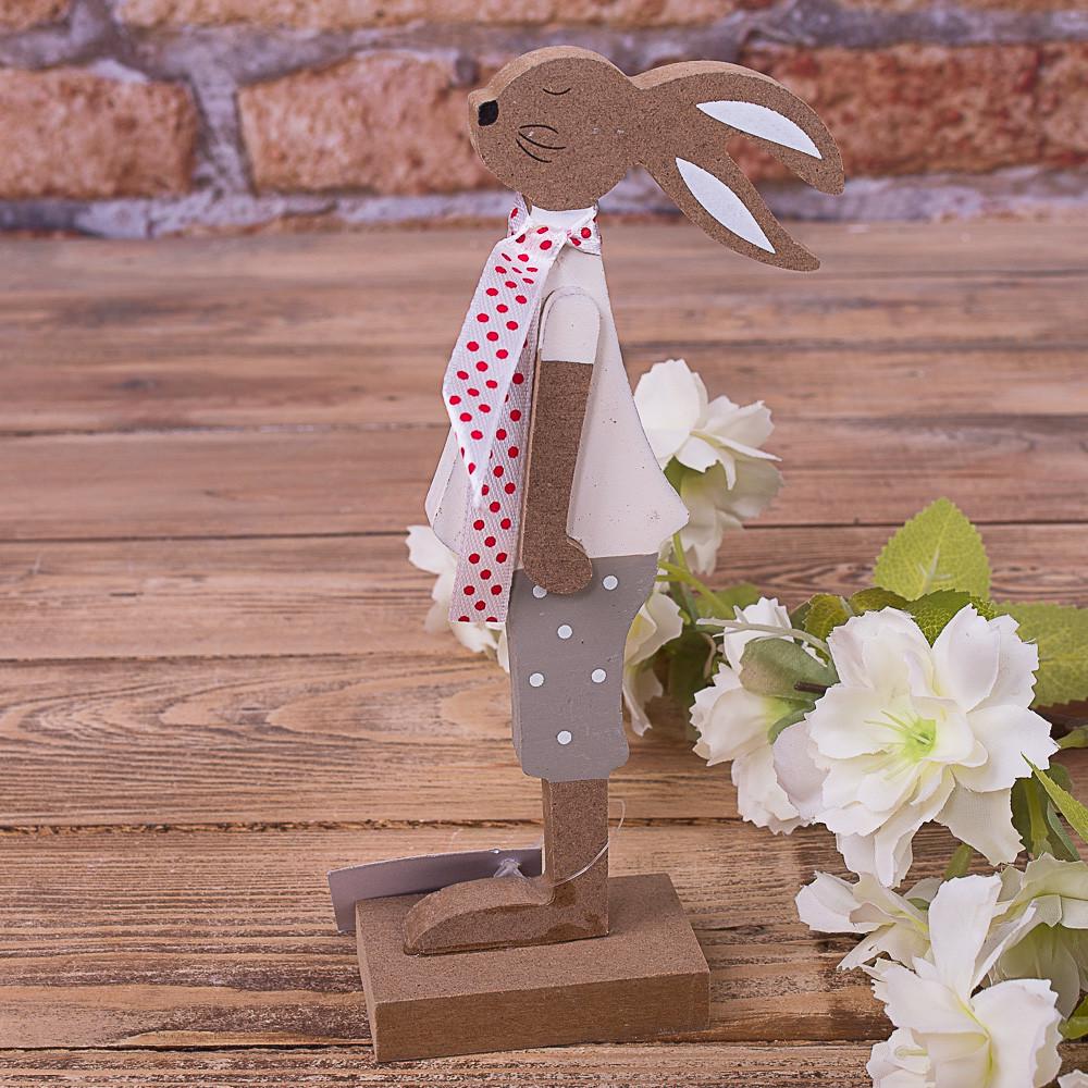 Статуэтка Заяц в шарфике с красными горохами (4965)