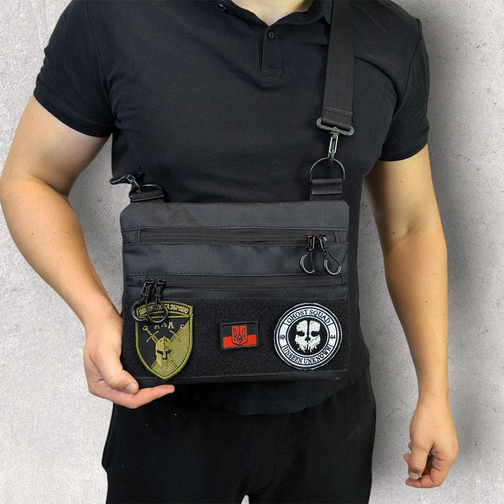 Сумка-кобура мужская 30х24 см Черный (521246) - фото 14 Сумка-кобура мужская 30х24 см Черный (521246) - фото 14