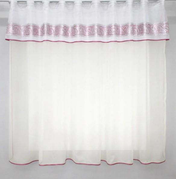 Гардина на кухню 280х170 см Молочный/Розовый (00к 59-787) Гардина на кухню 280х170 см Молочный/Розовый (00к 59-787)