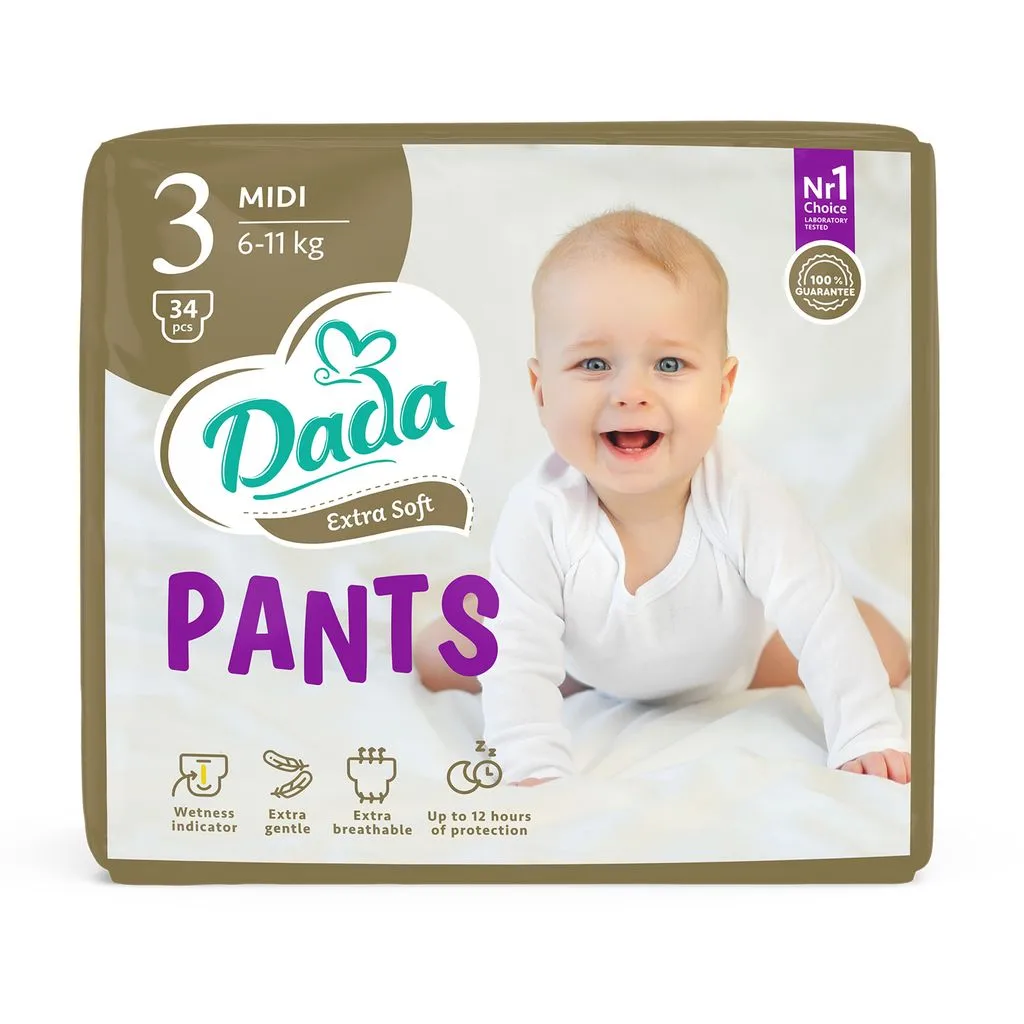 Підгузки-трусики дитячі Dada Extra Soft Midi 3 6-11 кг 34 шт. (000006932)