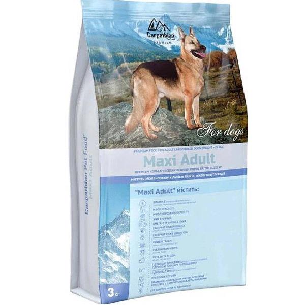 Корм для дорослих собак великих порід Carpathian Pet Food Maxi з куркою та морським окунем 3 кг (000019746)