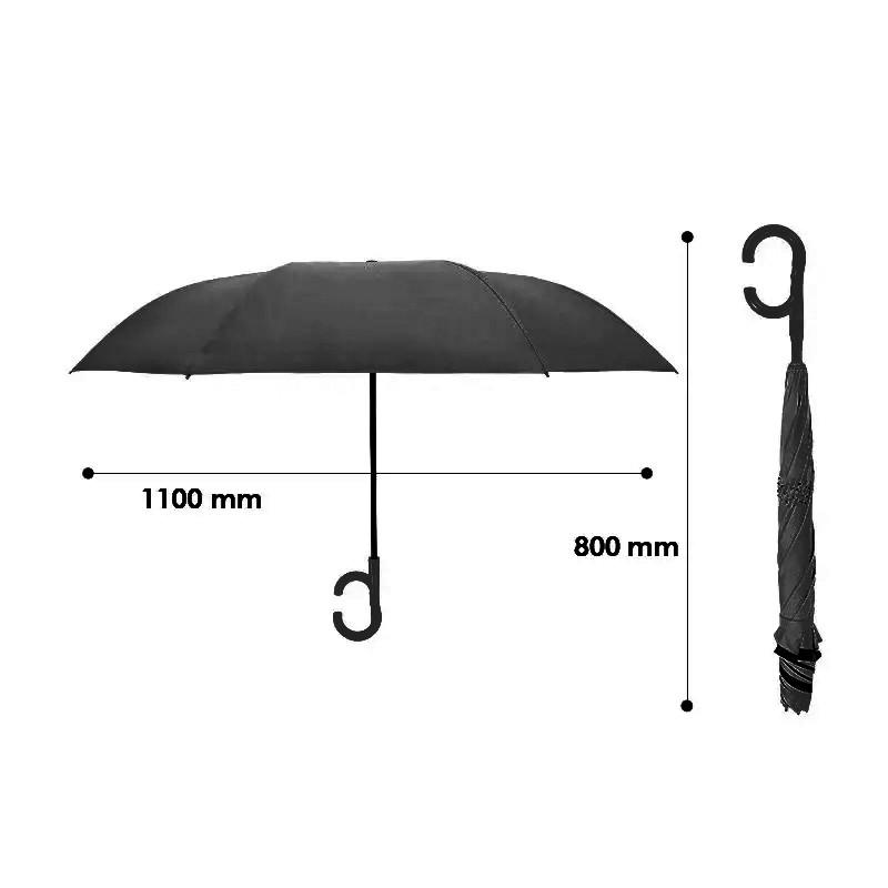 Зонтик женский наоборот Up-Brella 1166 Black (1962191685) - фото 4