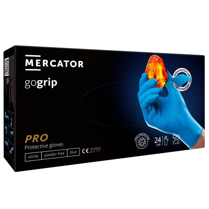 Рукавички нітрилові Mercator gogrip XL 50 шт. Blue (22352321)