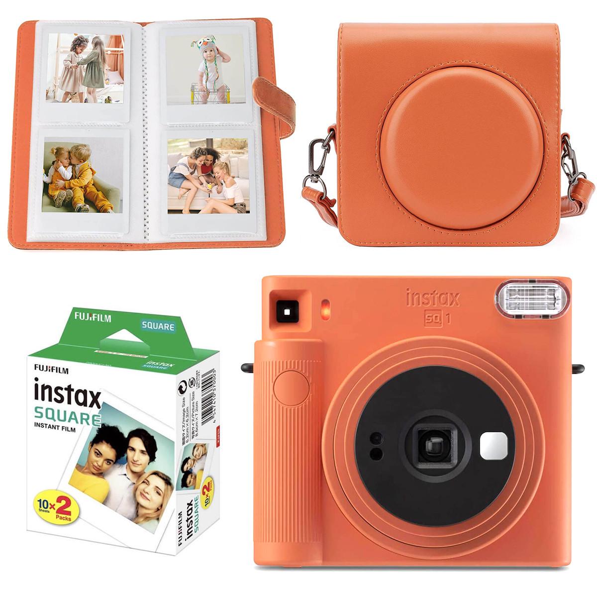Набор камера Fujifilm Instax Square SQ1/фотобумага 20 шт./чехол/фотоальбом 80 фото Оранжевый (2148686567)
