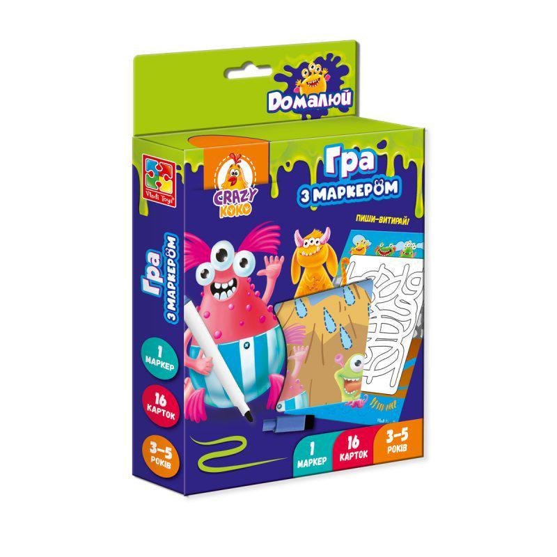 Настільна гра Vladi Toys Пиши та прай Монстрики Різнокольоровий (SR-113-N-168)