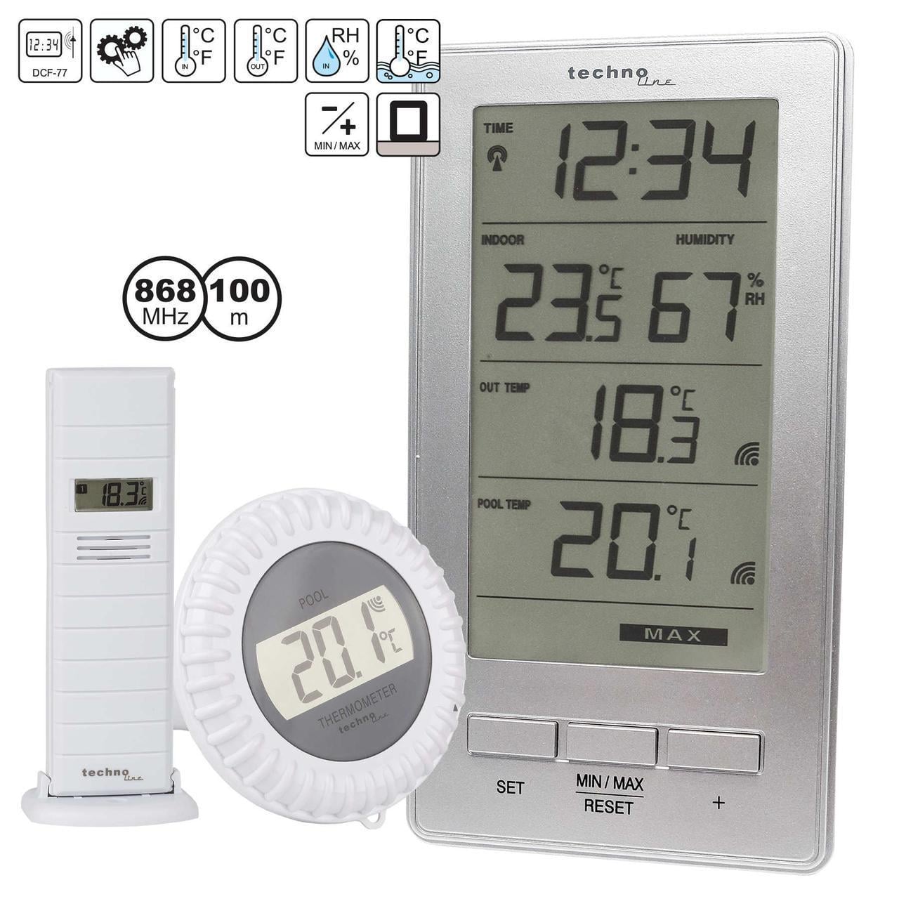 Термогигрометр Technoline WS9069 IT Silver (WS9069) - фото 6