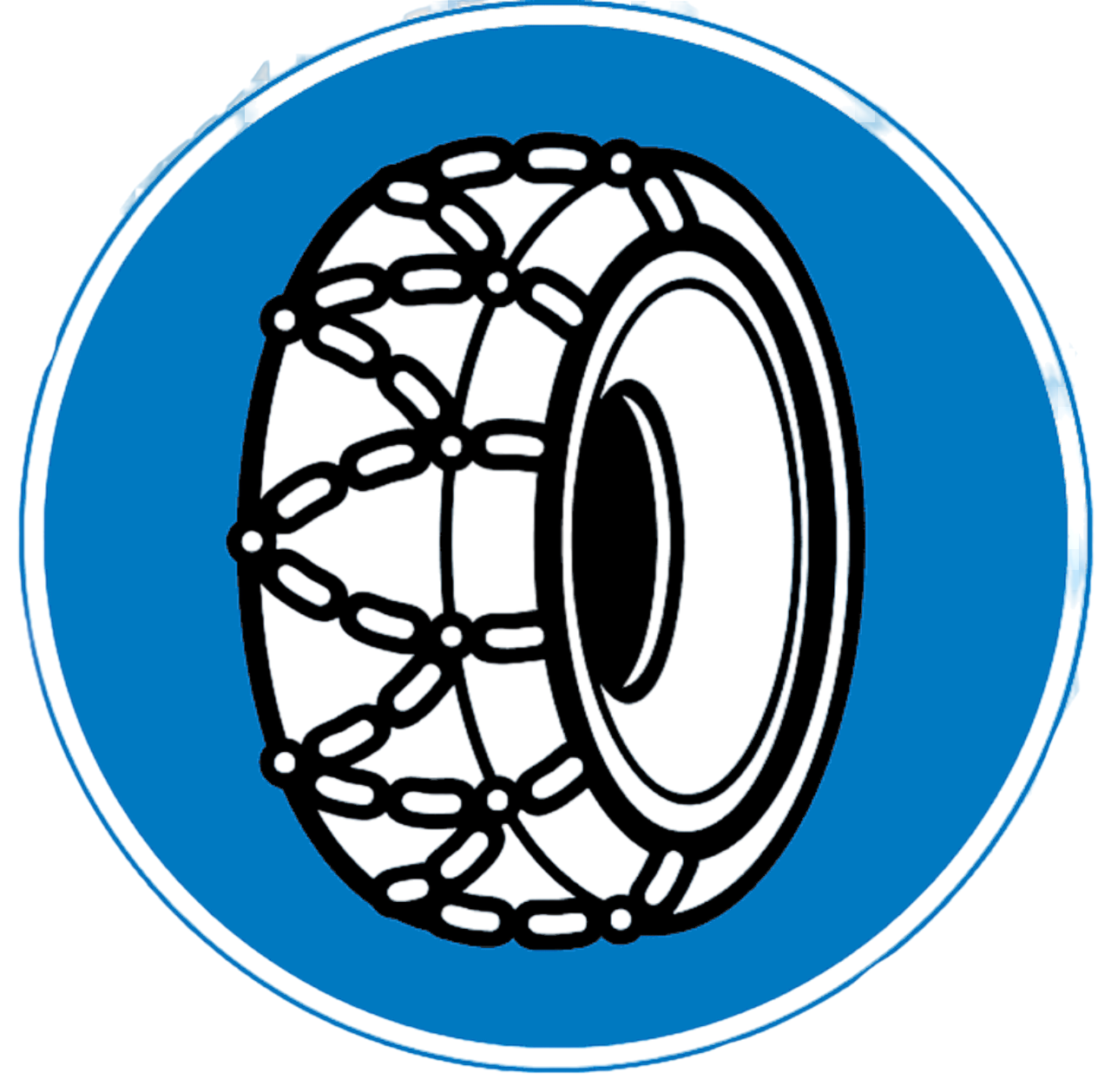 Дорожный знак 4.21 Движение с применением цепей против скольжения 600х600 мм