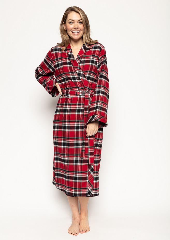 Халат жіночий Cyberjammies Windsor 9446 у клітинку р. 16 XL Червоний (5051877410169) - фото 1