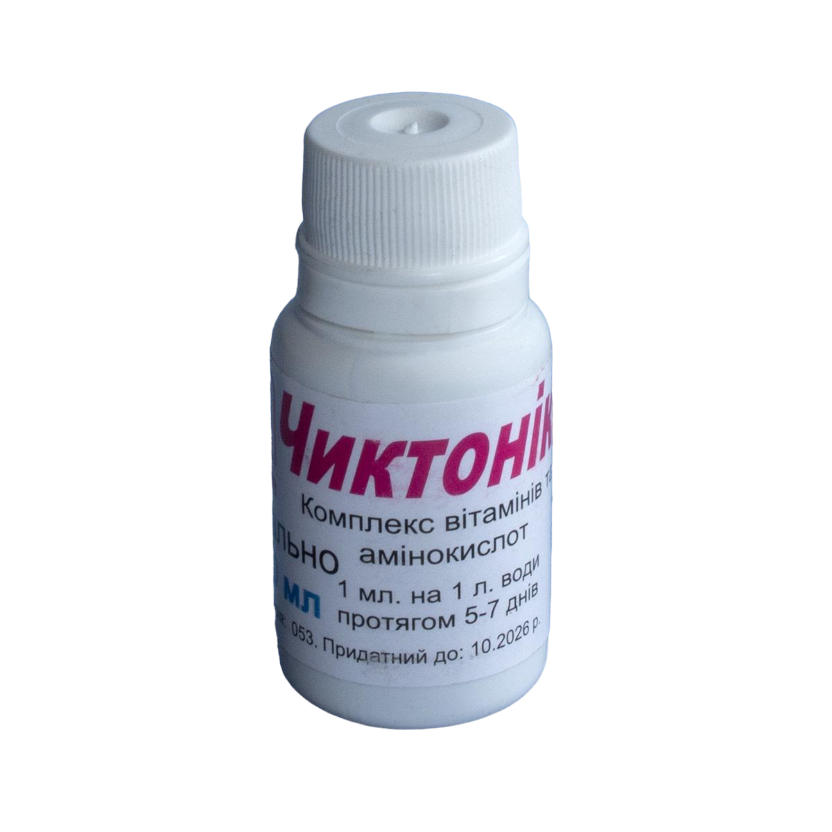 Ветпрепарат Чиктонік флакон 10 мл пластиковий комплексний вітамінно-амінокислотний препарат для тварин та птиці (00000000006)