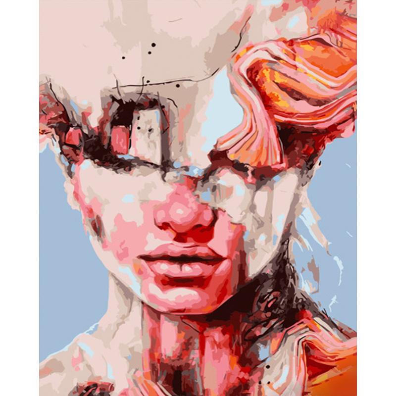 Картина по номерам Strateg Премиум Текстуры лица 40x50 см (GS633)