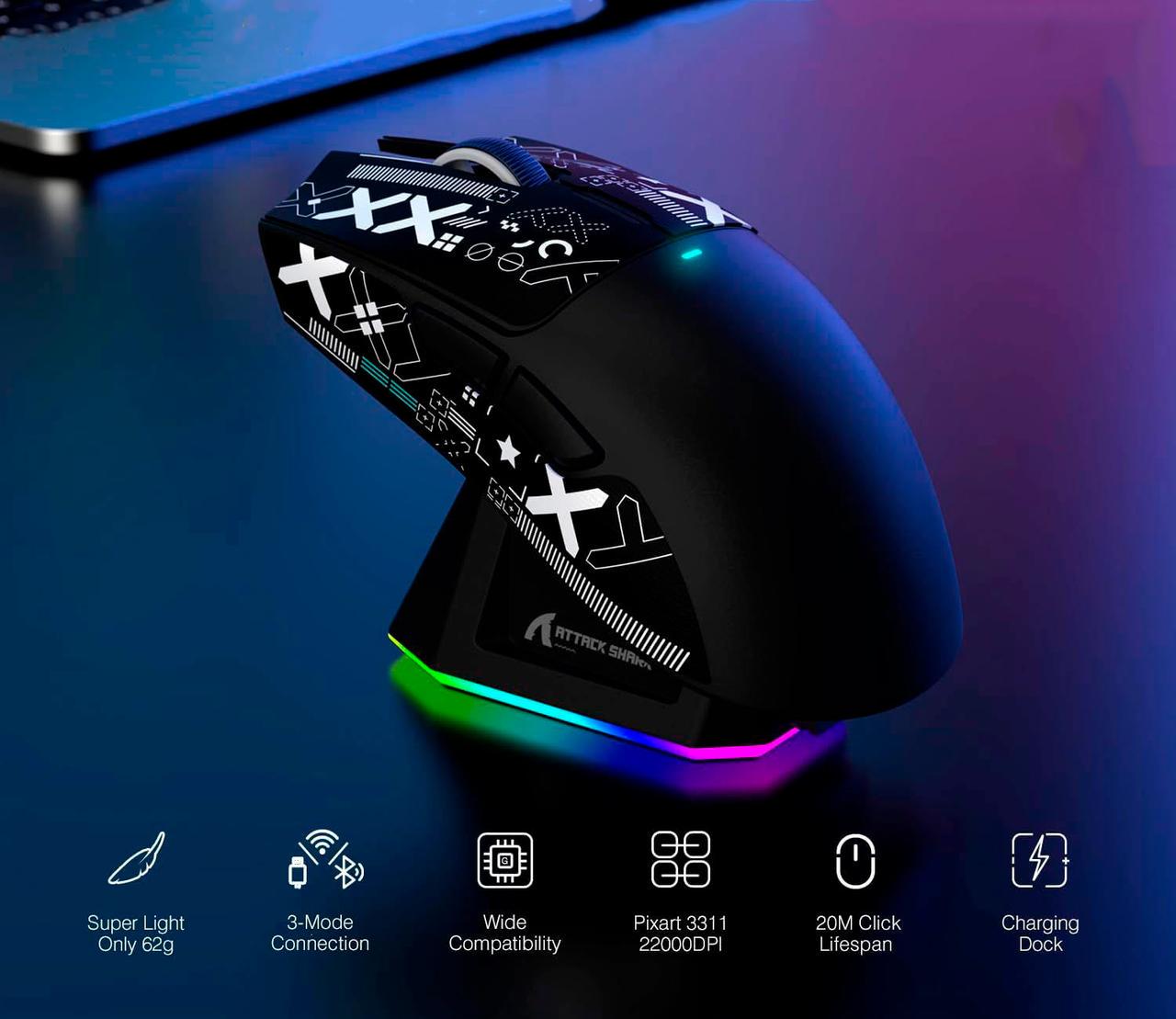 Мишка бездротова attack shark X11 Black (2357667006) - фото 5