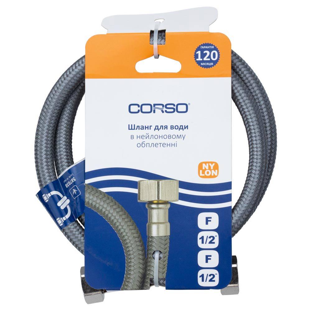 Шланг гнучкий для підключення води Corso XA-1110 1/2"x1/2" ВВ 100 см (223296) - фото 2