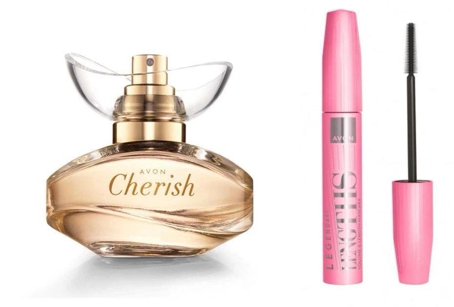 Набір жіночий парфумований Avon Cherish 2в1 50 мл/Туш для вій Avon Legendary Extension Mascara Легендарна довжина 10 мл Чорний