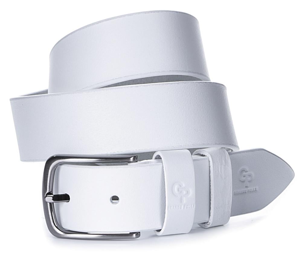 Мужской ремень Grande pelle 00917 кожаный Белый
