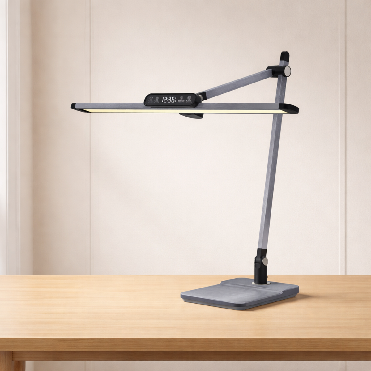 Светодиодная настольная лампа 12W Sirius BL-1321 с цифровым дисплеем 3000-5700K Темно-серого