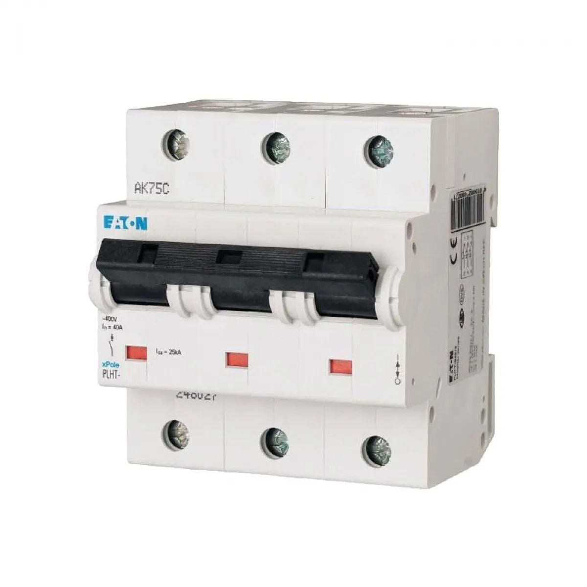 Автоматический выключатель Eaton PLHT 3Р/40 А тип C 25 кА