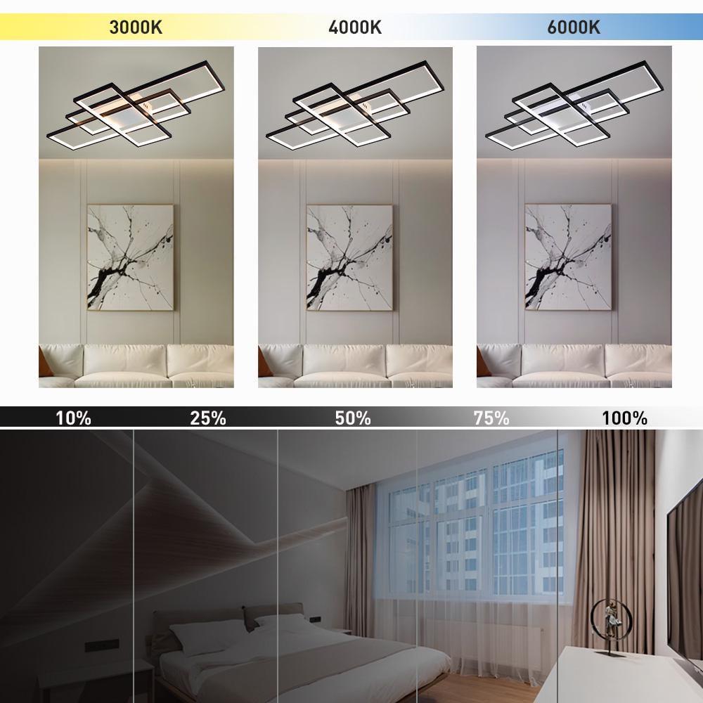 Люстра-смарт світлодіодна ESLLSE SVEN 3S 110 Вт 900x500x80 мм Чорно-білий (141-10553-01) - фото 4 Люстра-смарт світлодіодна ESLLSE SVEN 3S 110 Вт 900x500x80 мм Чорно-білий (141-10553-01) - фото 4