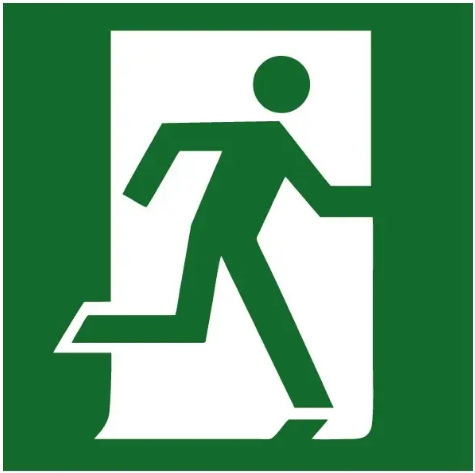 Знак эвакуации Выход направо Зеленый (д-8026)