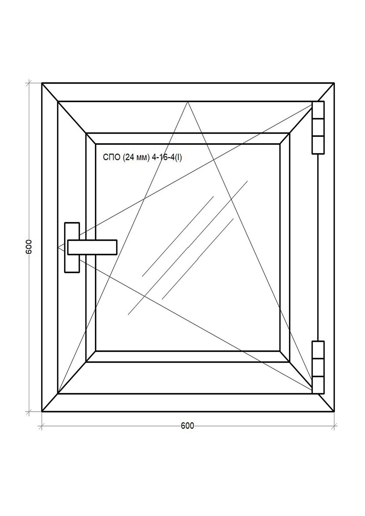 Окно металопластиковое поворотно-откидное WDS 5S 600x600 мм (W.V.24.60.60) - фото 3 Окно металопластиковое поворотно-откидное WDS 5S 600x600 мм (W.V.24.60.60) - фото 3