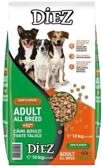 Корм сухий для собак DIEZ з шинкою 10 кг (00-00034220)