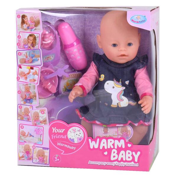 Пупс-девочка Warm Baby функциональный с аксессуарами (52138)