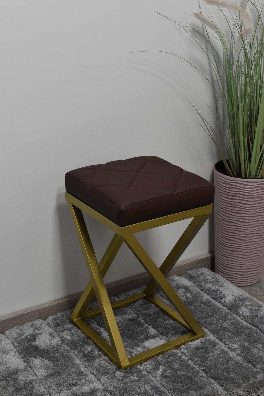 Табурет кухонний Каламіт-Z Лофт з м'яким сидінням 30х30х45 см Коричневий (29519068)