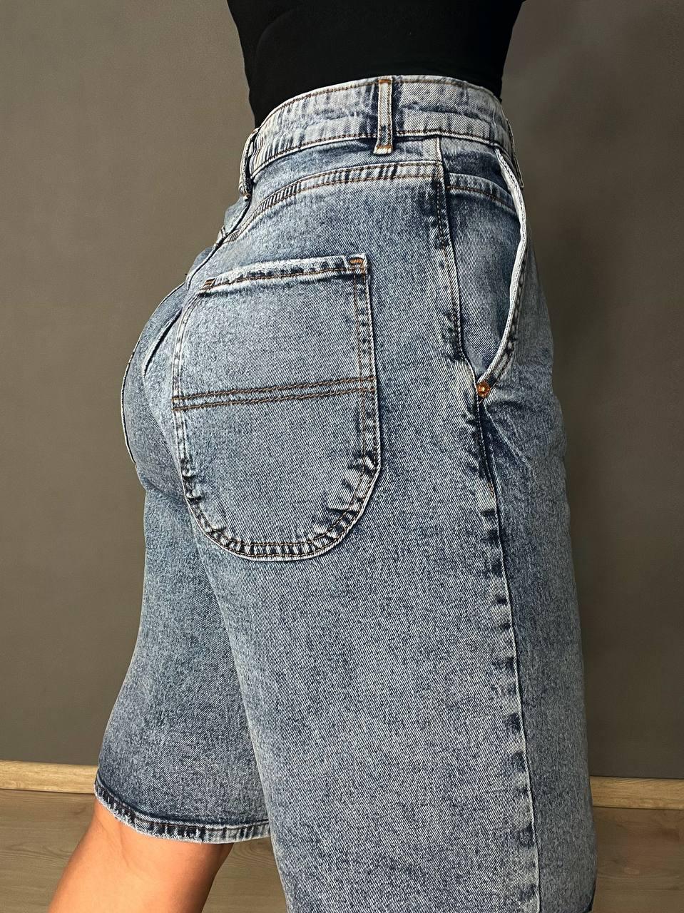 Шорты женские джинсовые Its Basic 544-30 бермуды стрейч рваные снизу р. 31 Синий (2197) - фото 3