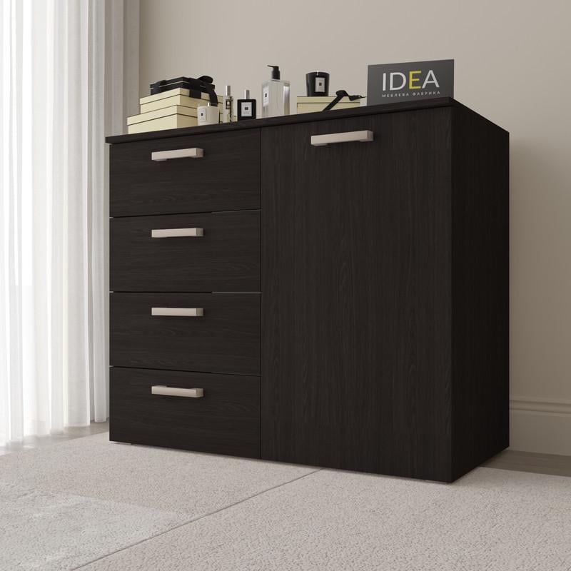 Комод Idea ТКБ-363.4 на 4 шухляди з дверима Венге темний (26718345)