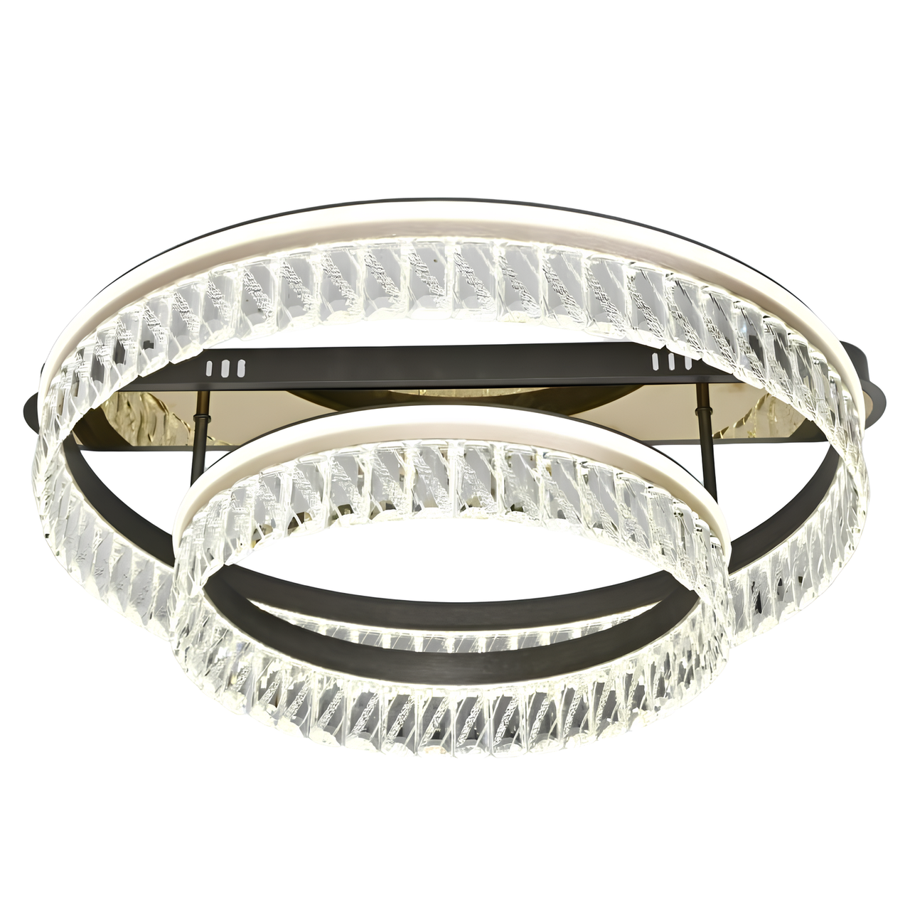 Люстра светодиодная Svet с хрусталем на пульте 240W 3000-6000К (SY-16055/600+400 GY+TIGD)