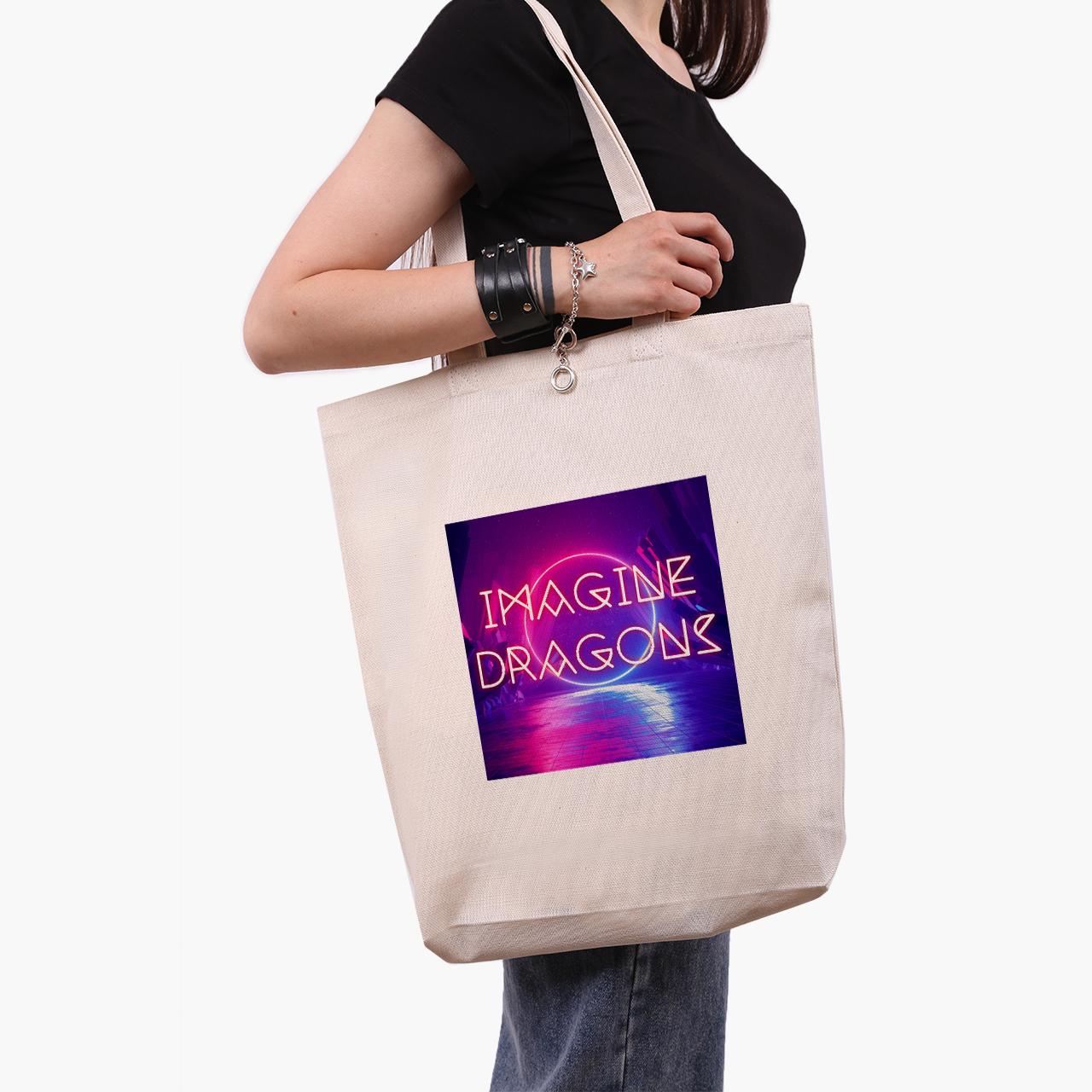 Эко сумка шоппер Imagine Dragons 41x39x8 см Бежевый (9227-2977-WTD)