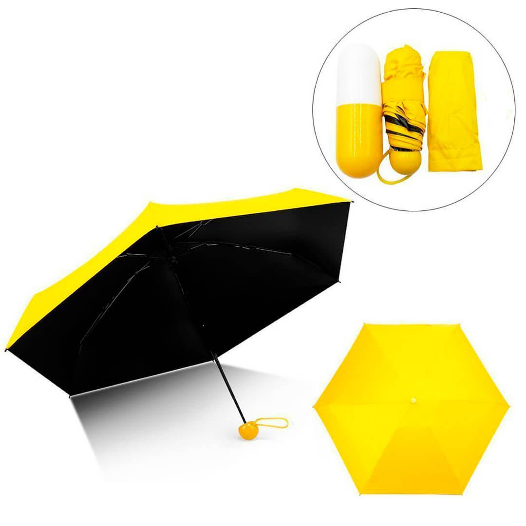 Мини-зонтик Capsule Umbrella-mini Designer All Seasons Black/Yellow - фото 2