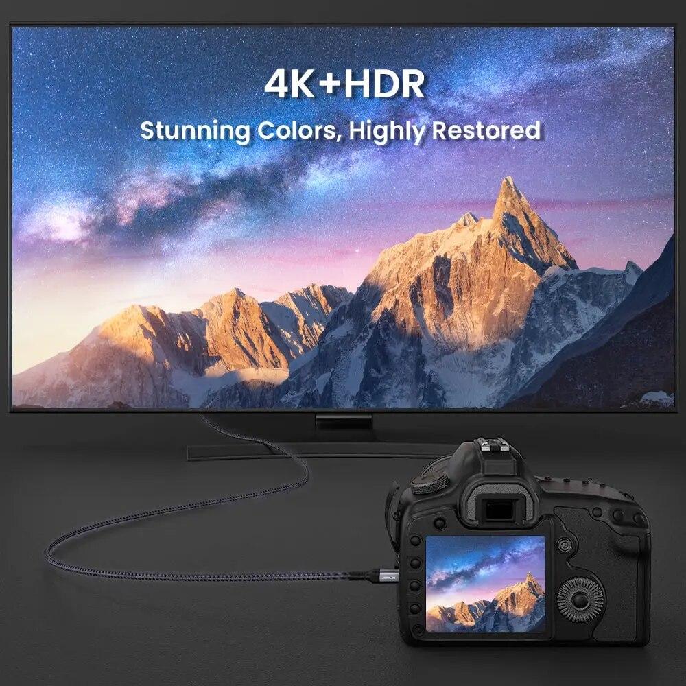 Кабель Mini HDMI-HDMI HD 4K 60Hz High-Speed ​​двухнаправленный плетеный скоростной 2.0 (2100958025) - фото 6