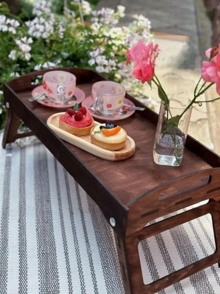 Столик для завтрака/обіду на ніжках 58х28 см Шоколадний (017ст) - фото 2 Столик для завтрака/обіду на ніжках 58х28 см Шоколадний (017ст) - фото 2